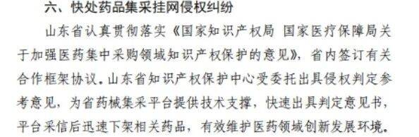 知识产权看山东山东省知识产权保护中心“快处药品集采挂网侵权纠纷”入选国家局2024年度快速协同保护典型经验做法(图1)